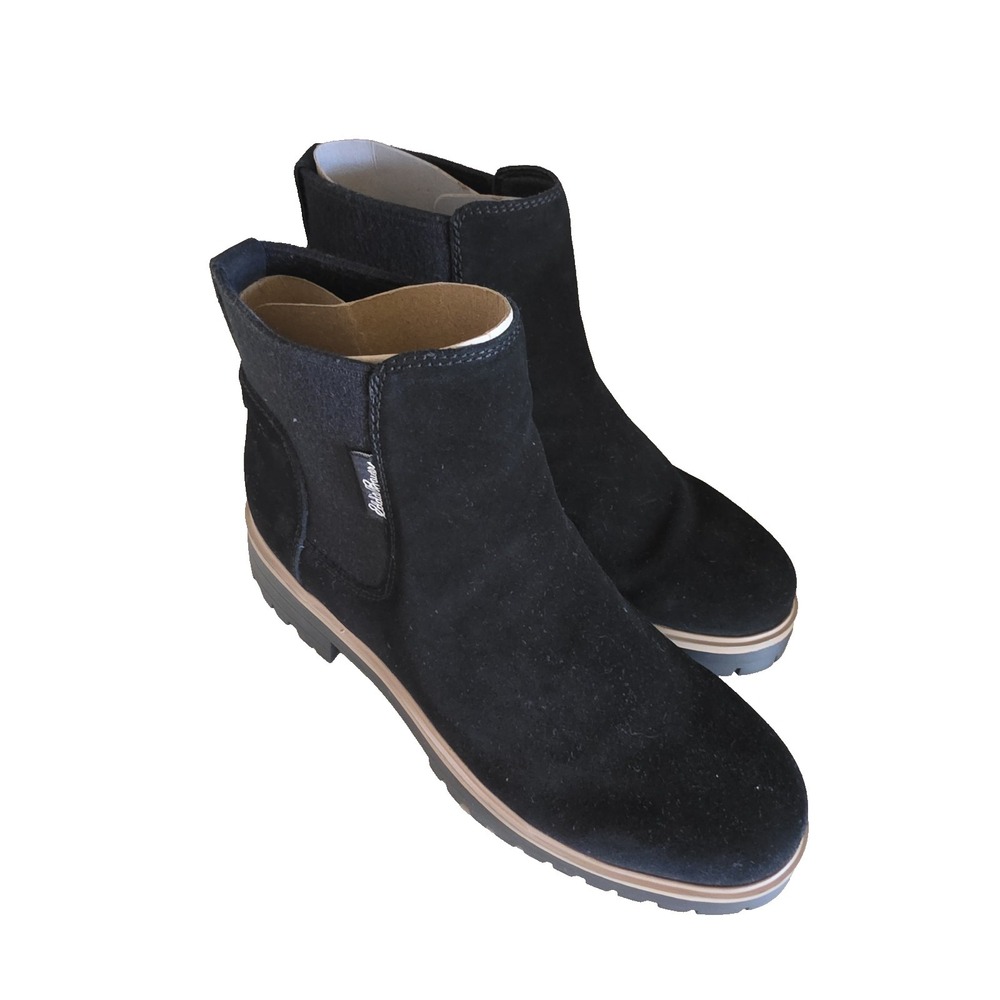 Eddie Bauer Womens Bellingham Chelsea Waterproof Boot in‎ Black Suede Size 10 - Picture 2 of 12